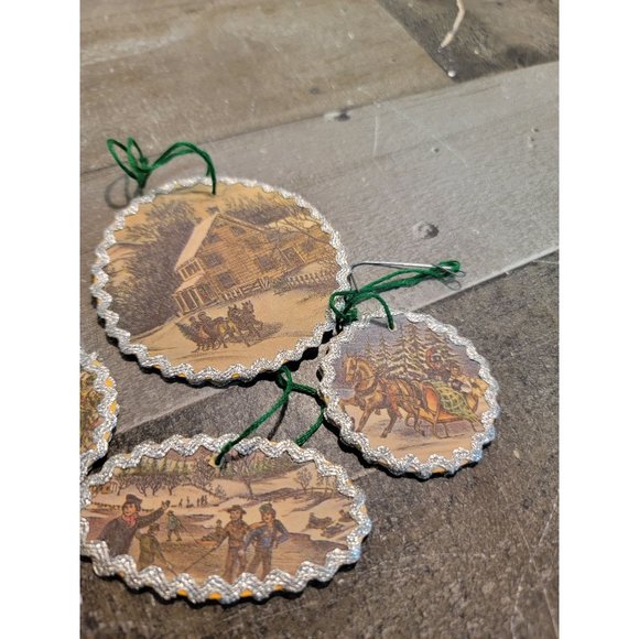 Silver winter sleigh kids tree ornament Xmas set - Picture 3 of 4